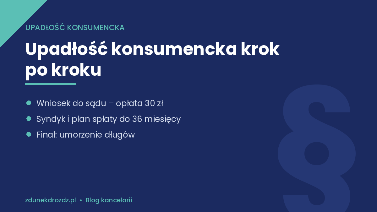 Upadłość konsumencka krok po kroku – wniosek, syndyk, plan spłaty